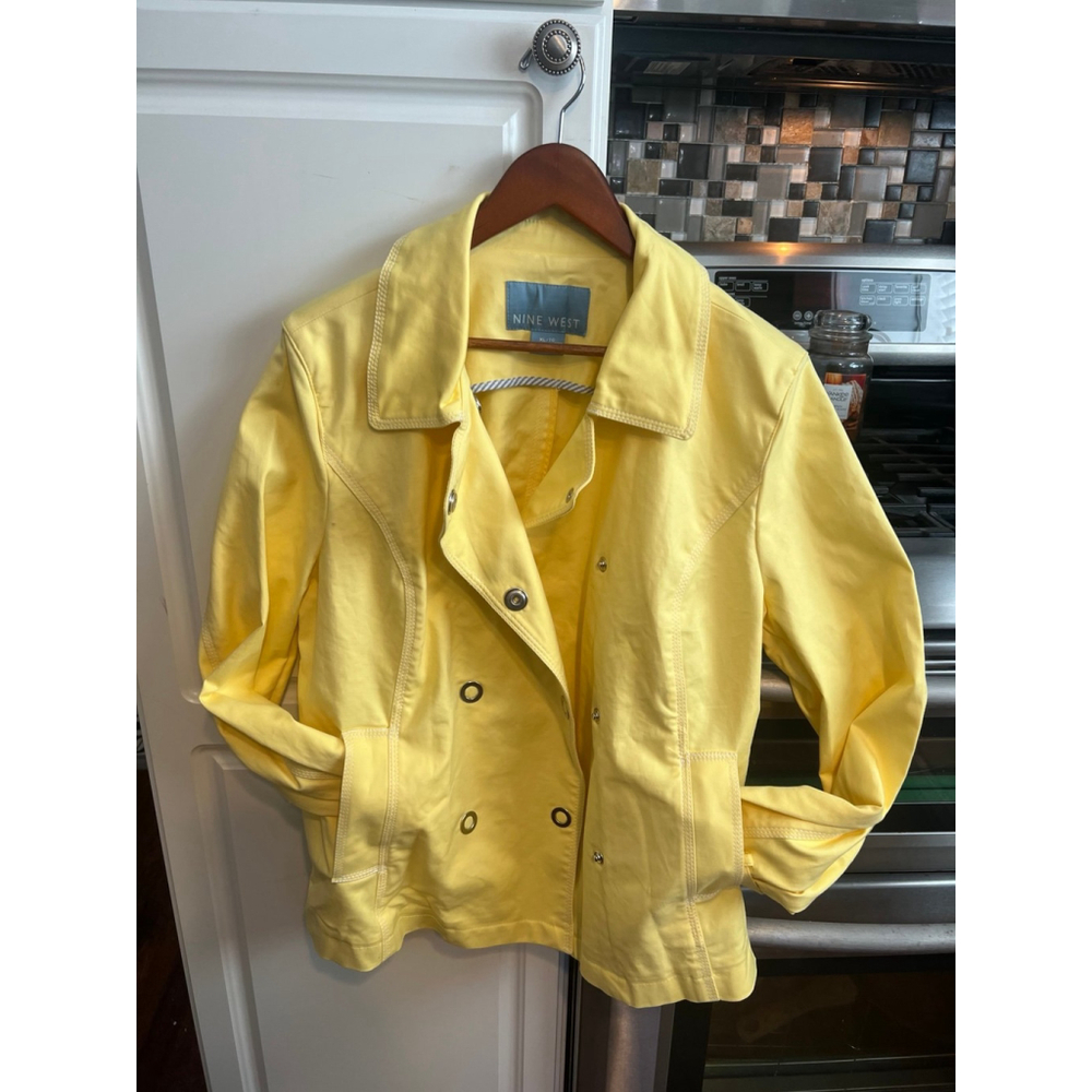 NWT Nine West Yellow Pea Coat Size XL - Picture 6 of 9